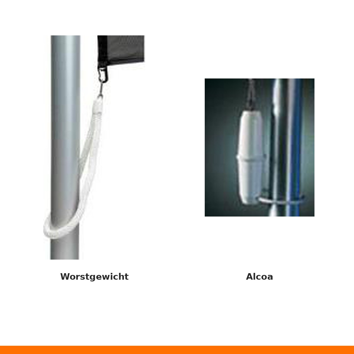 Contragewicht voor vlaggenmast